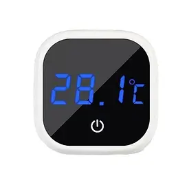 Цифровий термометр для акваріума 43×43 мм самоклеючий з LCD дисплеєм білий (SKU-165)