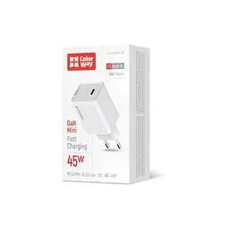 Зарядний пристрій ColorWay GaN Mini 45W PD Port PPS USB-C white (CW-CHS057PD-WT) - мініатюра 7