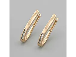 Сережки Xuping 55827 28x3мм білі фіаніти 4,1г позолота 18К