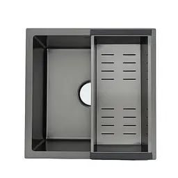 Кухонна мийка Gappo GS4444-6 інтегрована 440x440 мм, нержавіюча сталь, поверхня PVD, Чорний - мініатюра 2