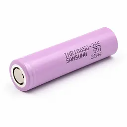 Аккумулятор Samsung INR18650-26E 18650 Li-ion 2600 мАч 3,6–3,7 В до 5,2 А без приваренных пластин