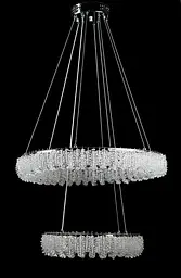 Двоярусна підвісна кришталева люстра L33038/600+400/2 LED (CH) - хром, 182 Вт, діаметр 60 см, від 16 до 25 м2 - мініатюра 2
