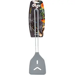 Лопатка кухонна Gusto GT-6301 з отворами силіконова сіра (136665)