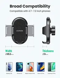 Кріплення для телефонів Ugreen LP405 Waterfall-Shaped Suction Cup Phone Mount чорний 20473 - мініатюра 2