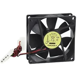 Вентилятор 80 мм Gembird Fancase-4 чорний 80x80x25 мм 2600 об/хв 25 дБ(А) Molex