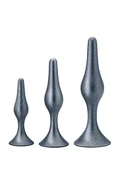 Набір анальних пробок Anal Adventures Matrix Genesis Plug Kit 3 шт. (сірий)