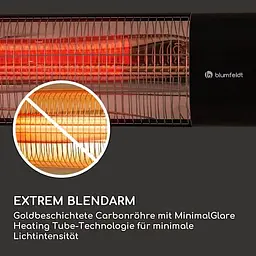 Інфрачервоний обігрівач Blumfeldt Dark Wave Stand 2000 Вт до 40 м² (10037729) - мініатюра 4