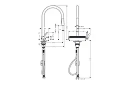 Змішувач для кухні Hansgrohe Aquno Select M81 170 3jet з витяжним виливом matt black 73837670 - мініатюра 3