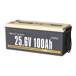 Акумуляторна батарея літій-залізо-фосфатна 25.6В 100А*год LiFePO4 Power Queen 25.6V 100Ah, 2560Wh, BMS 100A, 532*207*215мм (44-00508)