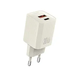 Мережевий зарядний пристрій XO L149(EU) PD30W 1USB-A+1USB-C Charger Бежевий