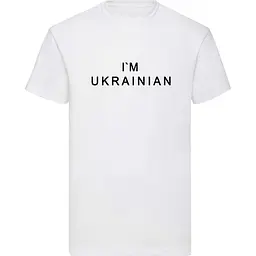 Біла чоловіча футболка "I`M UKRAINIAN" L
