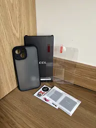 Протиударний чохол TOCOL для iPhone 15 та 2 захисні скла з захистом камери чорний матовий (SKU-057) - мініатюра 8
