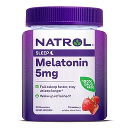 Мелатонін Natrol Melatonin 5 mg Gummies, 60 желейок для гарного сну - Полуниця