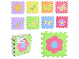 Килимок мозаїка METR 30*30см 9шт EVA квіти+метелики MR 1285
