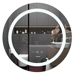 Дзеркало Mixxus Plain MC02-80 (LED Touch, годинник, антизапотівання, димер, регулювання яскравості) MI6931