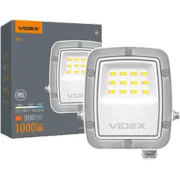 LED прожектор Videx F5 10W 3000-5000-6500K 230V сірий (VL-F5-010CW) 