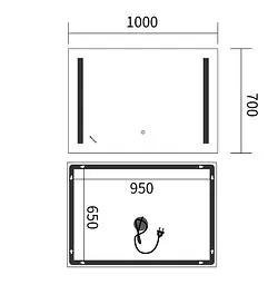 Дзеркало Mixxus Premium LINES MR18-100x70-REVERSE (LED Touch, Anti-fog) (MP6627) - мініатюра 6