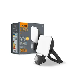 LED прожектор Videx F3 20W 5000K з датчиком руху 220V чорний (VLE-F3-0205B-S) - мініатюра 2