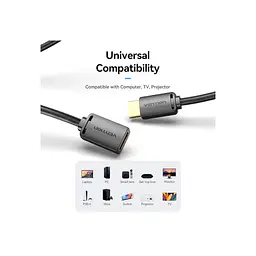 Кабель мультимедійний HDMI M to HDMI F 5.0m V2.0 4K60Hz Vention (AHCBJ) - мініатюра 9