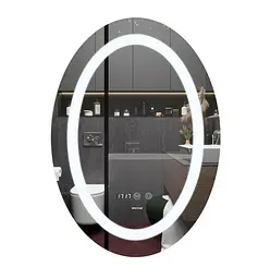 Дзеркало Mixxus Plain MV02-50x70 (годинник, LED-підсвічування, антизапотівання) (MI6010) - мініатюра 1