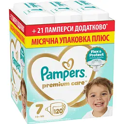 Підгузки Pampers Premium Care Розмір 7 (15+ кг) 120 шт.