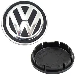 Ковпачки заглушки на литі диски Volkswagen 56/52 мм Чорні 1 шт (6CD601171)