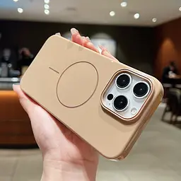 Чохол для iPhone 16e з MagSafe, захисний, глянцевий, з м’якою підкладкою, коричневий - мініатюра 4