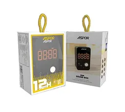 Bluetooth-колонка Aspor портативна з годинником і будильником A658 срібляста - мініатюра 2
