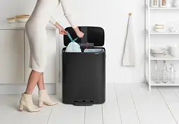 Бак для сміття Brabantia, з педаллю Bo, чорний матовий, 2х30 л (211508) - мініатюра 4