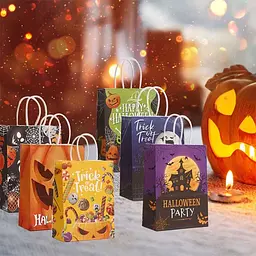 Паперовий пакет Halloween 21х15х8 см. Фіолетовий 433-3 - мініатюра 9