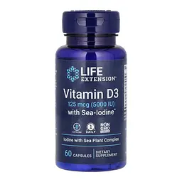 Вітамін Д3 5000 IU з морським йодом Vit D3 with Sea-Iodine 125 mcg (5000 IU) - 60 caps