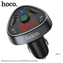 Адаптер автомобільний Hoco with Bluetooth FM Road treasure E51 18W - мініатюра 5