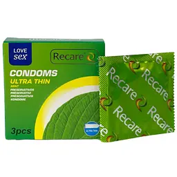 Презервативи Recare Ultra Thin mint 3 шт. з ароматом м'яти (ROZ6501053498) - мініатюра 2