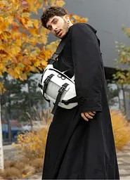 Велика чоловіча сумка бананка Sambag DynamicDart біла 38 × 21 × 7 см (80411008m) - мініатюра 2