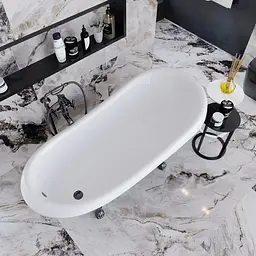 Ванна окремостояча глянцева Amidicon Symphony 167x78 чорна з литого каменю чорні ніжки SYMFONIYA_167_bl_BLACK_HL, Чорний - мініатюра 4
