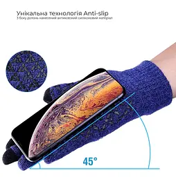 Рукавички для сенсорних екранів ArmorStandart Melange Blue/Black size L (ARM59869) - мініатюра 2