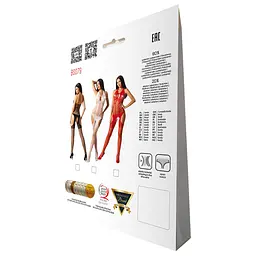 Бодістокінг з імітацією панчох Passion BS079 red - мініатюра 6
