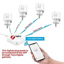Розумна розетка Zigbee 3.0 з ватметром Tuya/Smart Life 16 А - мініатюра 3