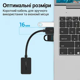 Зовнішня звукова карта Vention аудіоадаптер з підключенням USB-A з окремими гніздами 3,5 мм для навушників і мікрофона Plug & Play чорна (CDYB0) - мініатюра 6