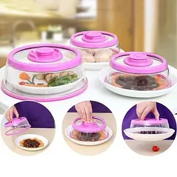 Вакуумна багаторазова кришка для продуктів Vacuum Food Sealer 19 см, A-plus Рожевий 85745 - мініатюра 9