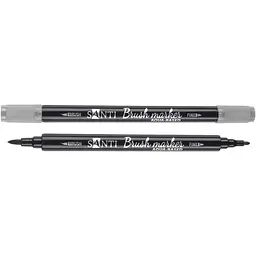 Маркер акварельний Santi  Brush Marker SWB-30 двосторонній сірий 6 шт. (391086)