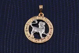 Кулон зодіак Xuping Jewelry лев з родієм 2 см золотистий