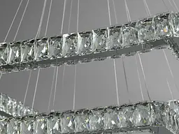 Люстра стельова LED Diasha 7220-9A/650+500+340HR 110W, хром, кристалічний плафон, 65 см, сучасний стиль для дому - мініатюра 5