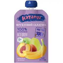 Пюре Карапуз Pouch Фруктовый салатик, 100 г