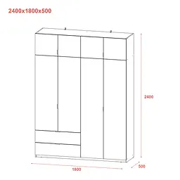 Шафа для одягу Doros Лукас Кашемір 180х50х240 (80737729) - мініатюра 8