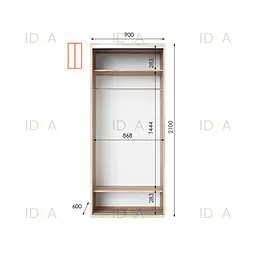 Шафа-купе Idea серія 9 90 x 60 x 210 см Дуб сонома Дзеркало - мініатюра 2