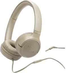 Навушники JBL Tune 530, Beige, 3.5 мм, мікрофон, однокнопковий пульт керування, технологія "Pure Bass", складний дизайн, підтримка Siri та Google Now (JBLT530BEG)