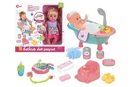 Пупс з ванною WZB3109-8 з аксесуарами, в коробці р.35x15x35 см YG Toys
