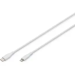Кабель Digitus USB-C > Lightning заряджання/синхронізації, USB 2.0, 60W, силіконовий, 2м, білий teh0013690