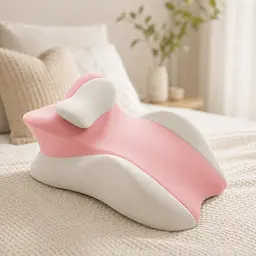 Рожева подушка ортопедична pillow-06 / Клиноподібна подушка для сну з поліестеру / Ортопедична подушка для підтримки ті - мініатюра 2